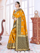 Mustard Banarasi Art Silk Woven Saree